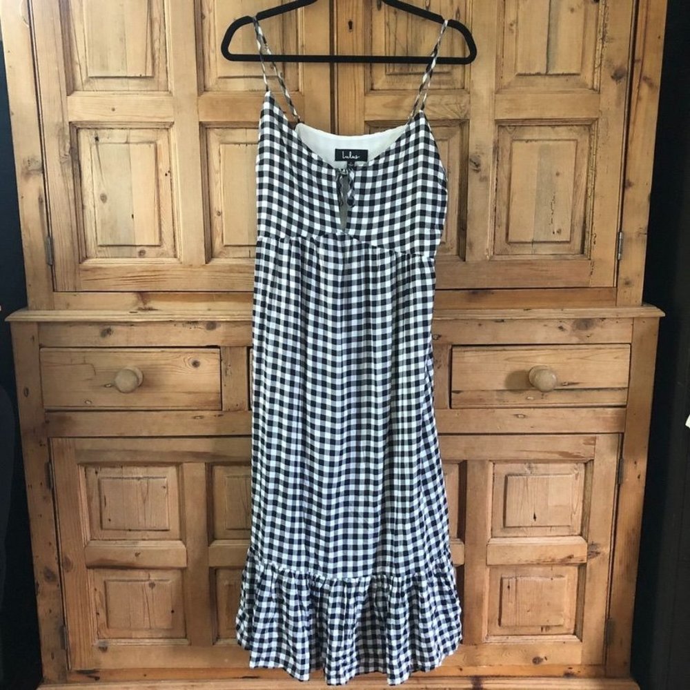 Lulu's Large Black White Gingham Dress